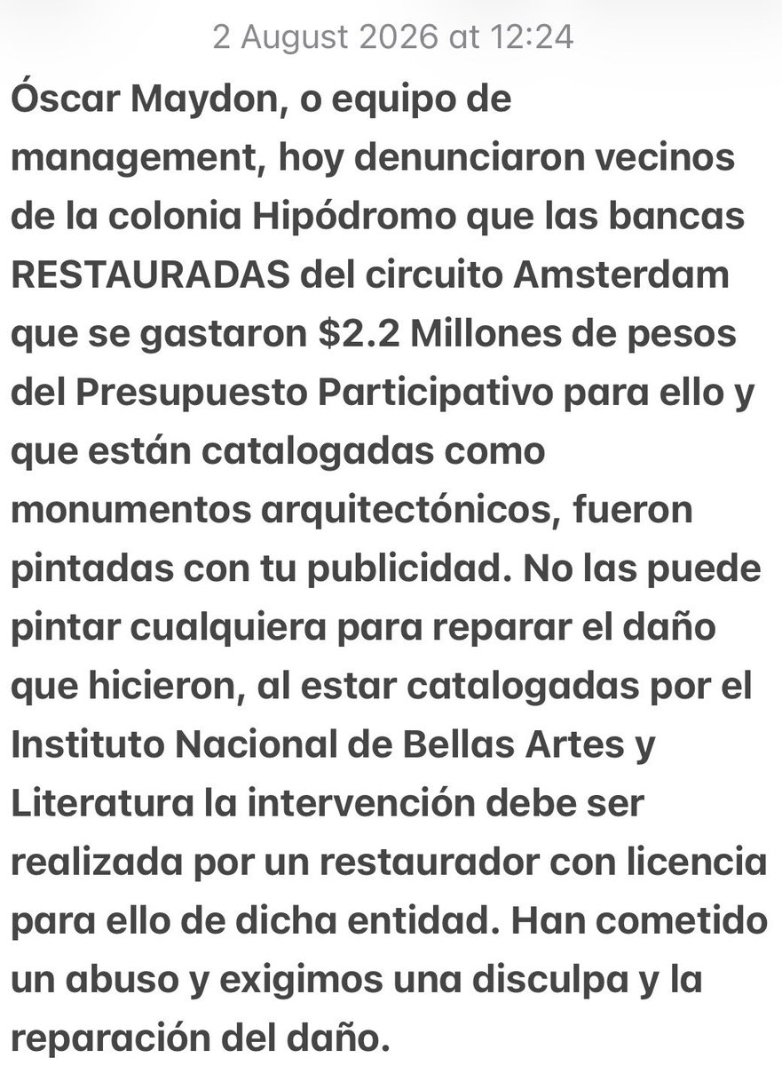 LaVozHipodromo's tweet photo. .@OscarMaydonDT a la opinión pública, a los vecinos de @ColHipodromo1 a @AlessandraRdlv @bellasartesinba @MillerInbal @karlaiberia @latinus_us @nmas ATENCIÓN: 🧵 https://t.co/AYtnwluwnG