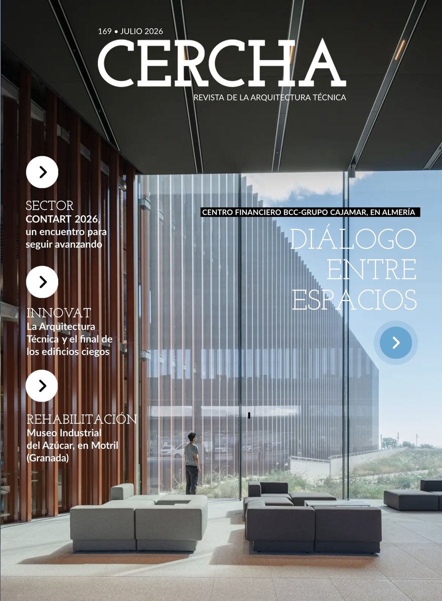 coaatja's tweet photo. 📚 ¿Vacaciones? Es el momento perfecto para leer la revista #CERCHA nº 169 (julio 2026), con toda la actualidad de la Arquitectura Técnica.
📖 https://t.co/qQmwthpt7c
📚 Repositorio de números anteriores:
https://t.co/1YrZIA3pgJ
#Coaatja #CERCHA #ArquitecturaTécnica #CGATE https://t.co/1TjNMXZ3xQ