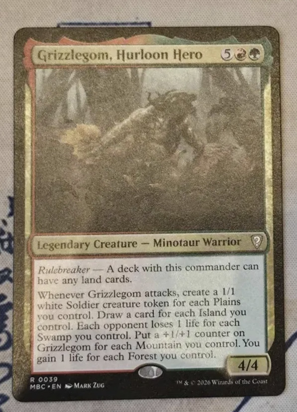 UntapDeck's tweet photo. Grizzled warrior Grizzlegom finally gets a card in Mystery Booster Commander Edition.

Also nice nod to his and the Coalition's last stand during Yawgmoth's invasion.

#magicthegathering #mysterybooster https://t.co/kaF56Dd5OC
