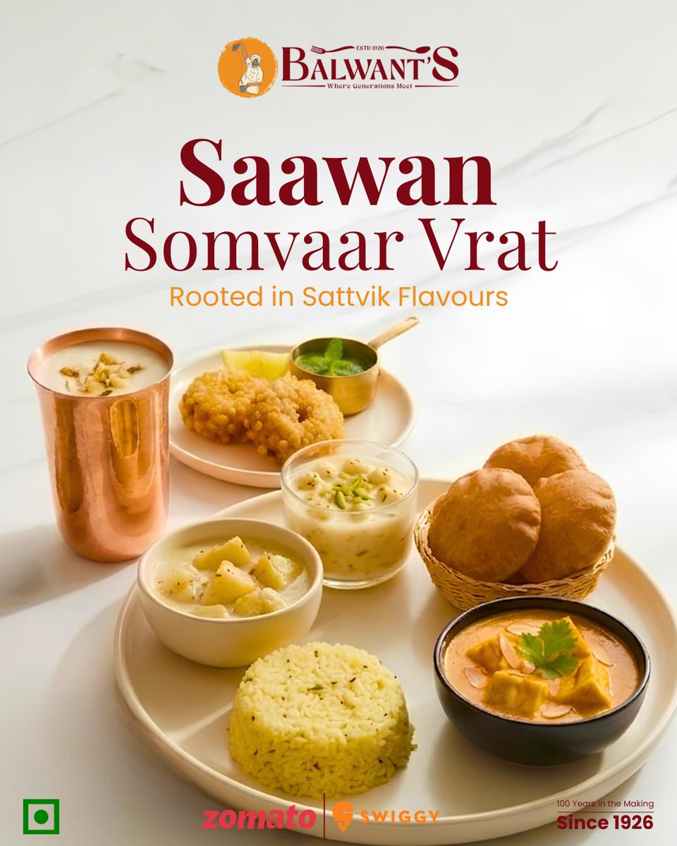 balwantdhaba's tweet photo. This Saawan, savour food rooted in tradition, devotion, and sattvik goodness.
#balwants #saawan #sattvik #sawanfood #pureveg #kolkatafood #heritageeats https://t.co/KQQoBrV9Sk