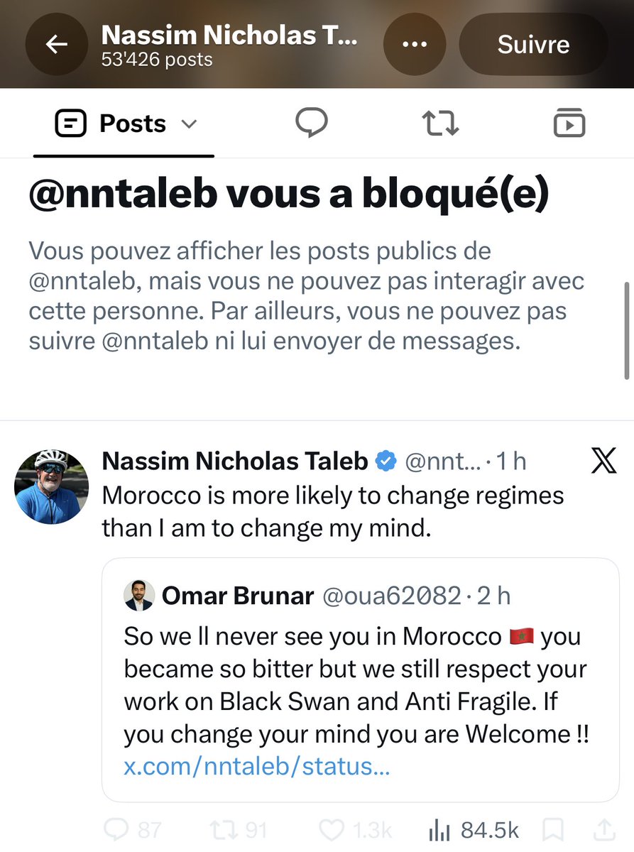 Rbati_Amazighi's tweet photo. L’auteur d’anti fragile s’avère être un fragile !
😅🤷🏻‍♂️ https://t.co/X73IrGtAtS