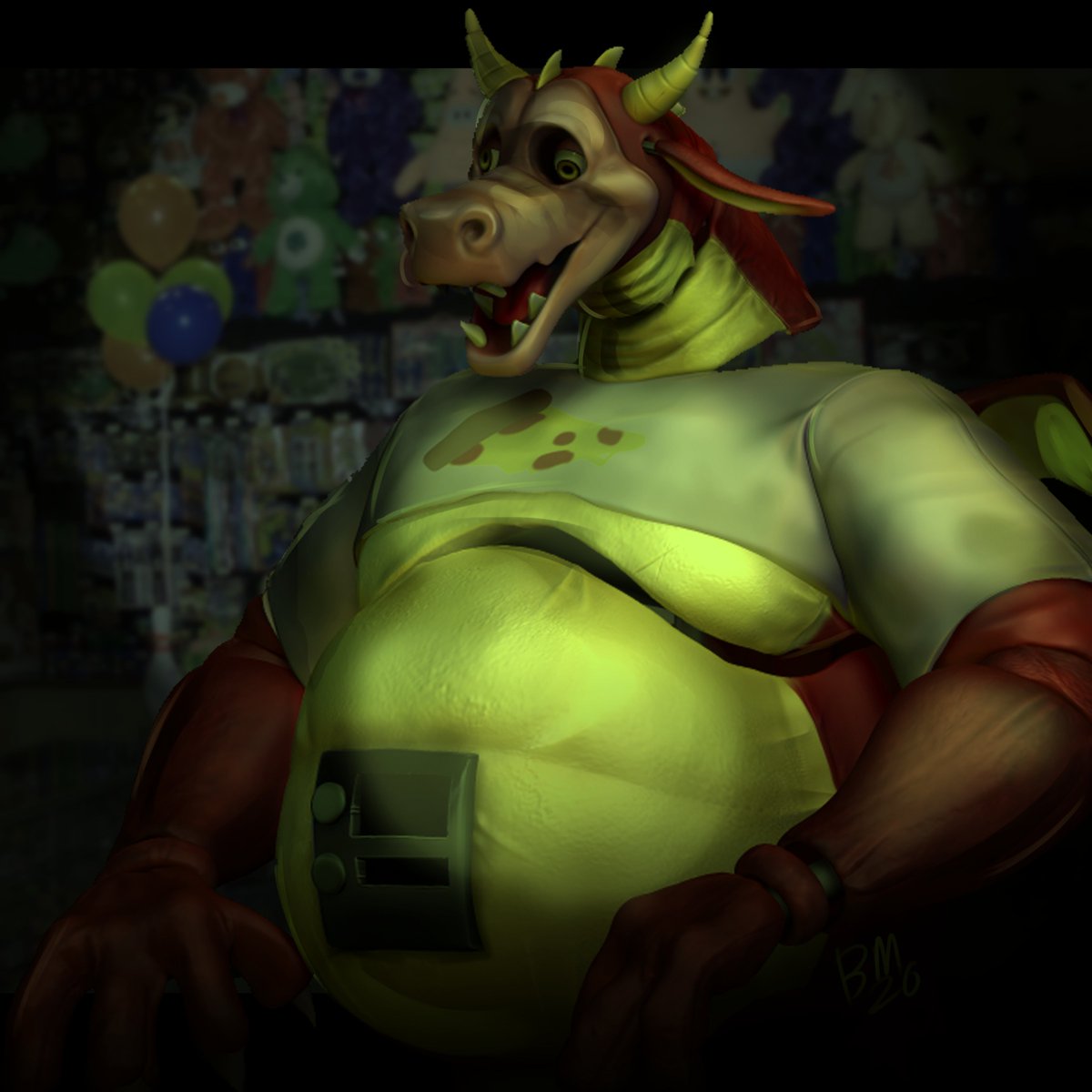 BIGGIEMAWS's tweet photo. Sculpt 4: Charlie the Pizza Dragon for DeadassKaiju! Oh how I've been wanting to model an animatronic since i was a wee lad #artfight2026ㅤ https://t.co/Xau4mlkCaZ