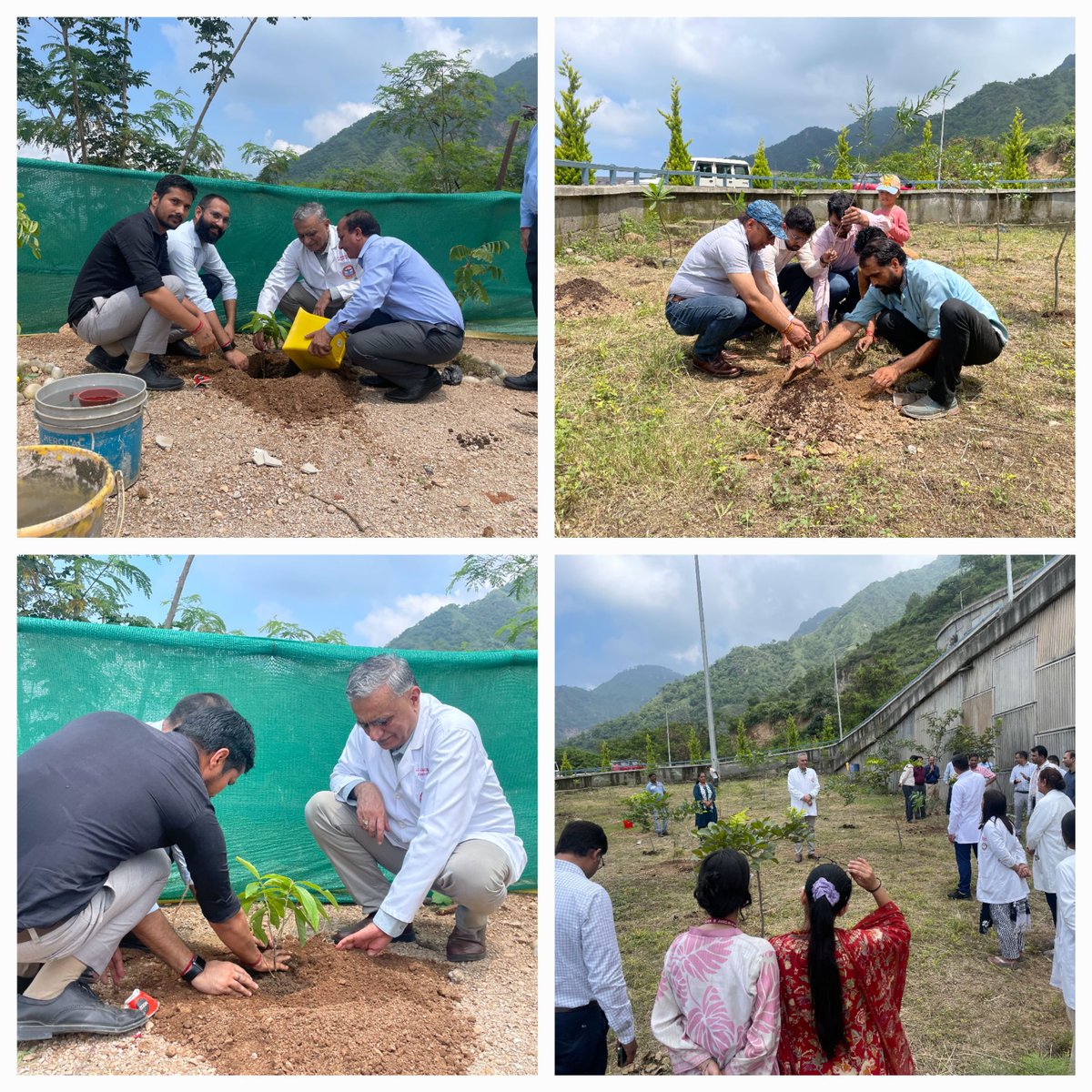 AIIMS_bilaspur's tweet photo. AIIMS Bilaspur reaffirmed its commitment to environmental sustainability with a plantation drive organized on campus! Plantation drive held on 01/08/2026 was led by the Executive Director, who actively participated alongside faculty members, resident doctors, nursing staff, administrative officers, and students. Together, the AIIMS Bilaspur fraternity planted saplings in the campus premises to enhance its green cover and foster a cleaner, healthier ecosystem.
#aiimsbilaspur