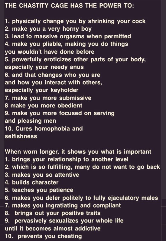 RealPussyMaker's tweet photo. Reasons why I think chastity is on my top lists for subs: https://t.co/uXpEc4pH1I