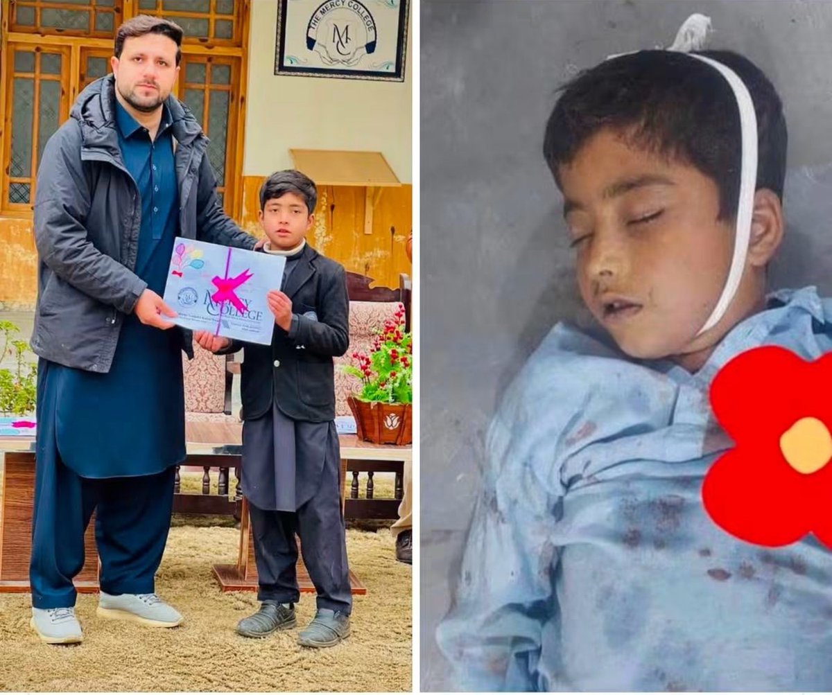 curseddposts's tweet photo. This 10-year-old child was the only son of his parents, and today he was murdered in the explosion in Swat because of the wrong policies. https://t.co/C1R6bhdBEC