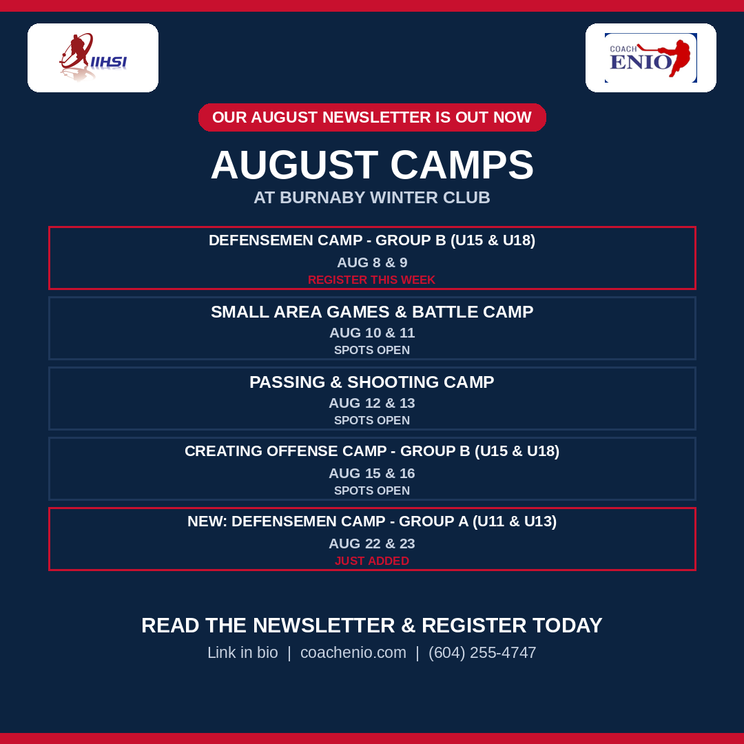 coachenio's tweet photo. Last camps for 2026.  https://t.co/GqljAydkCp https://t.co/DQgHk7rl4G