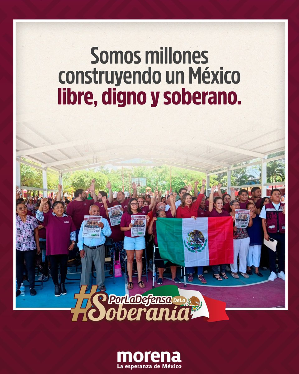 Raquelirenecm's tweet photo. 🌟 Defender la soberanía es defender el bienestar del pueblo.
#PorLaDefensaDeLaSoberanía. https://t.co/euEXA3WpCU