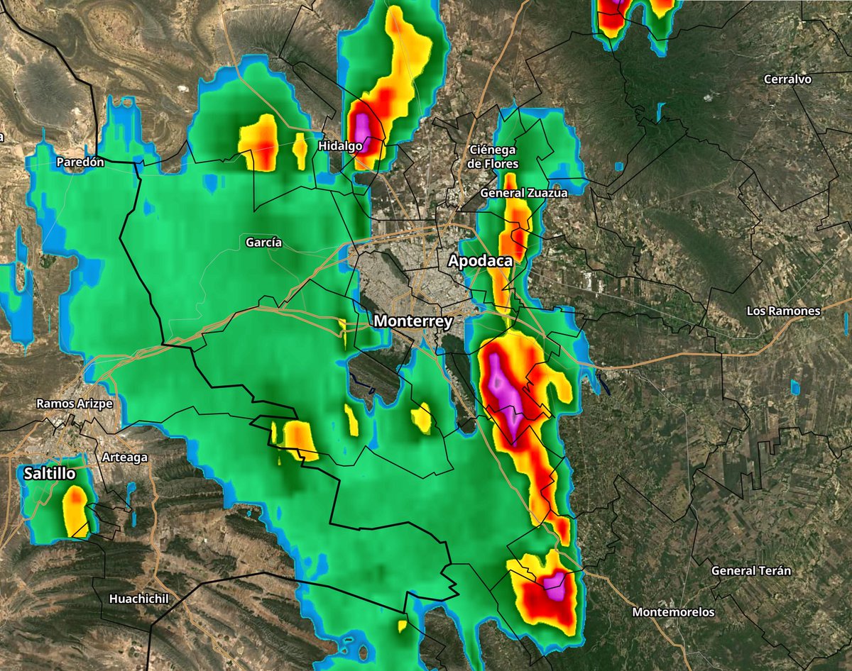 davidfaz's tweet photo. Fuerte tormenta al sur de Juárez. También llueve en zonas de Apodaca, Zuazua, Aeropuerto de #Monterrey, Santiago, Allende y Santa Catarina.

Radar 12:50 horas https://t.co/yoVYAKE7FW