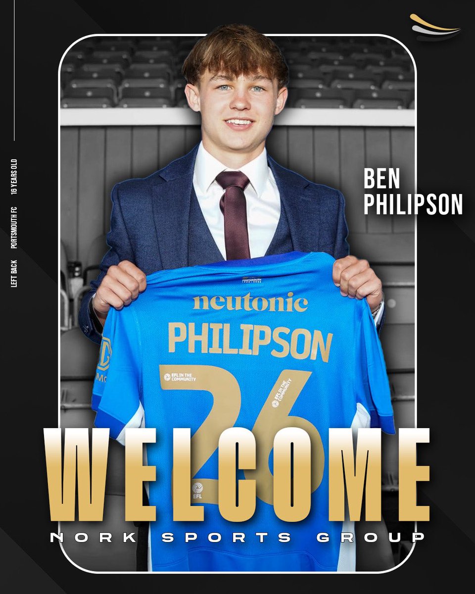 norksportsgroup's tweet photo. We are delighted to welcome Ben Philipson of Portsmouth FC to Nork Sports Group.

Ben is a dynamic and tenacious left back who combines attacking intent with defensive solidity, showcasing quality at both ends of the pitch.

Eyes on the stars, feet on the ground!

💫 https://t.co/EFl5PcOrp7
