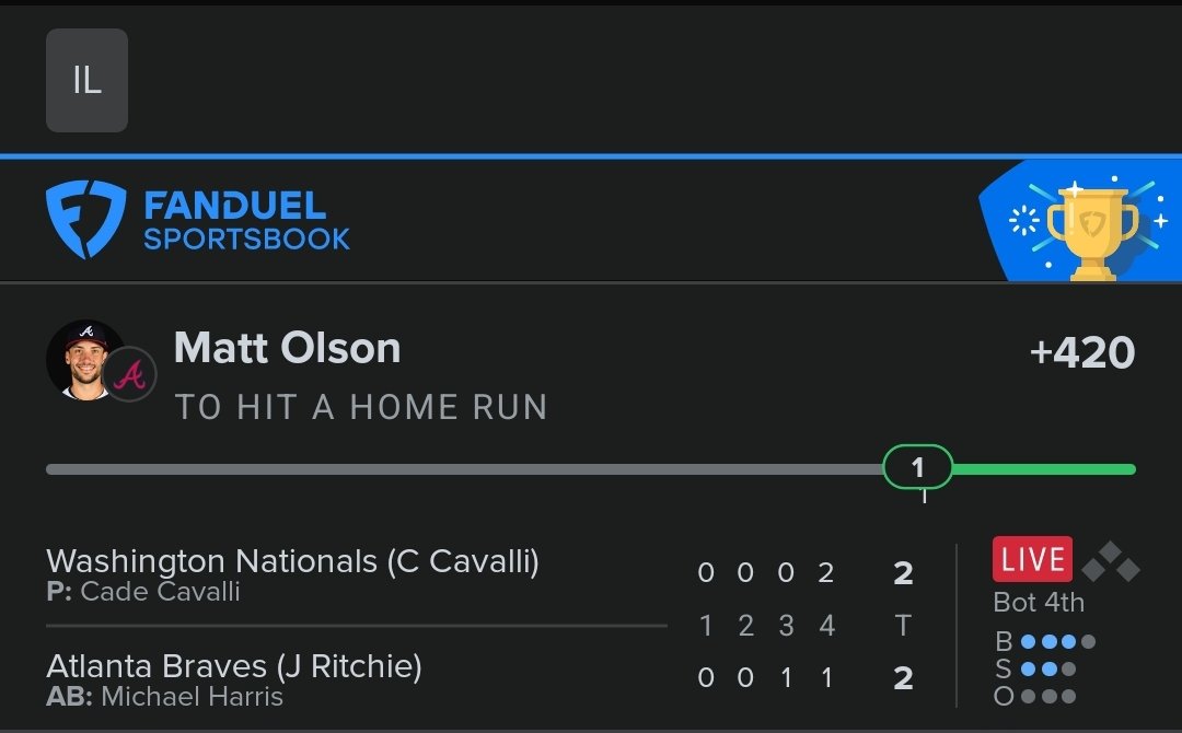BabuBoston's tweet photo. There are very very VERY few white athletes i respect enough to bet on, but Matt Olson is one of them! 🫡 https://t.co/Ng5QP4Yljk