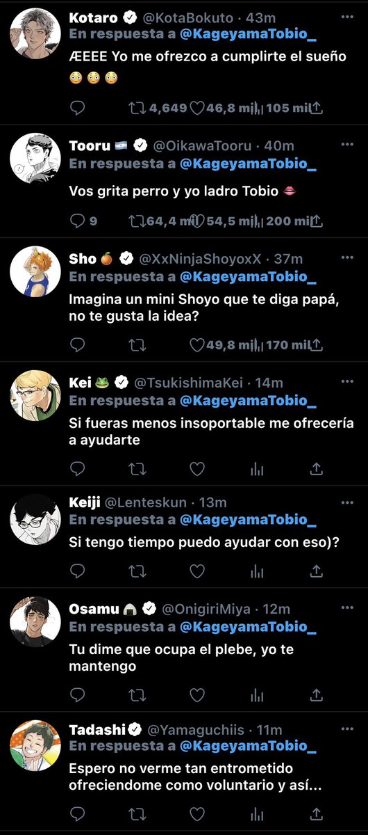 Kiraa_ltk's tweet photo. ⤷ ゛ ᴀᴜ #Kageyamaharem 🔞ˎˊ˗

Donde luego de que Kiyoko y Suga tuvieran un bebé, a Tobio le da fomo no ser padre a su edad y hace un tuit en su cuenta pública por accidente. 

O

Donde todos sus conocidos se ofrecen a ayudarle a cumplir ese deseo de ser padre. https://t.co/hSOtPij1hZ