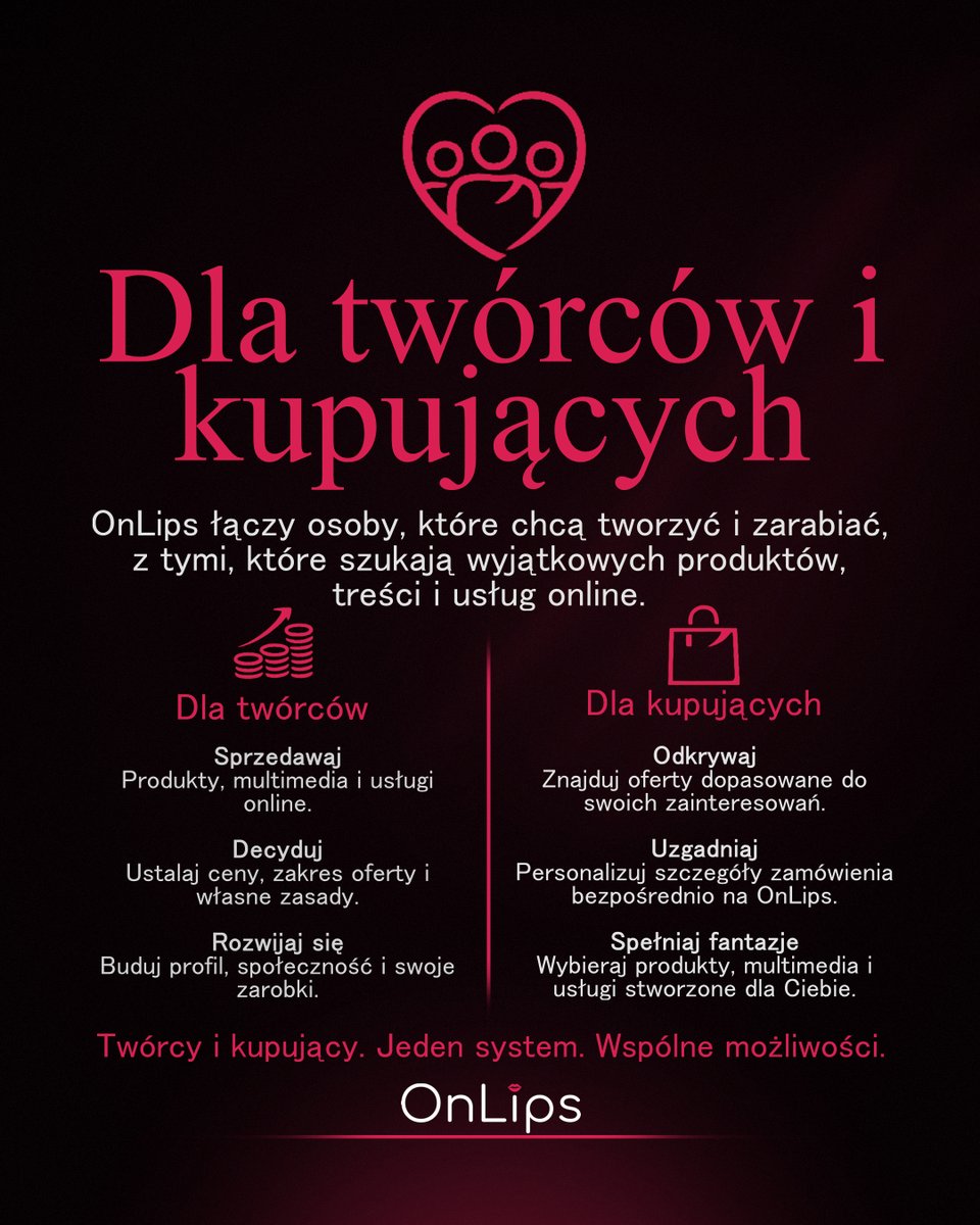 OnLips_'s tweet photo. Tworzysz treści, sprzedajesz wyjątkowe produkty albo szukasz czegoś dopasowanego do swoich fantazji?

OnLips łączy twórczynie i kupujących w jednym miejscu - z możliwością personalizacji zamówień, bezpośrednim kontaktem i bezpiecznymi transakcjami.🔥

https://t.co/VqfGKEedH0 

#OnLips