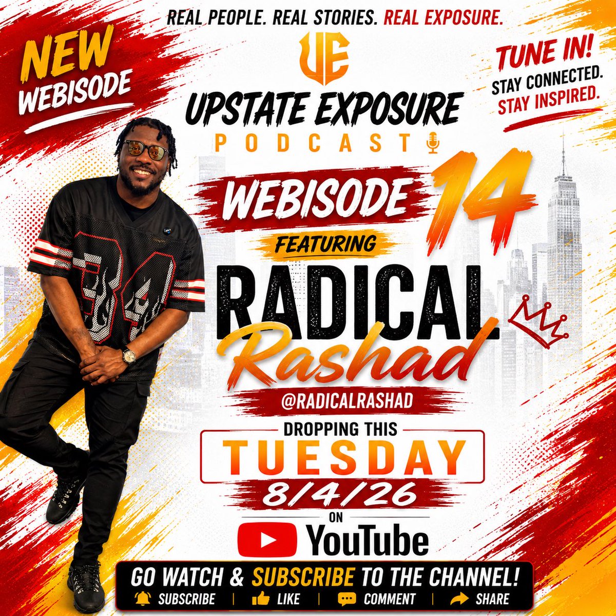 upstateexposure's tweet photo. Don’t Forget @upstate_exposure_podcast_ 🗣️🎙️ Webisode.14 Featuring @radicalrashad Of @everydaypeopleshow @everydaypeople_pr &amp; Radio Host On @thebeat1055fm Will Be Dropping This Tuesday 8/4/26 Via @youtube Or Just Click The Link In My Bio➡️🔗 And Go Subscribe To The Channel 📺 https://t.co/ESJvVYuUMn