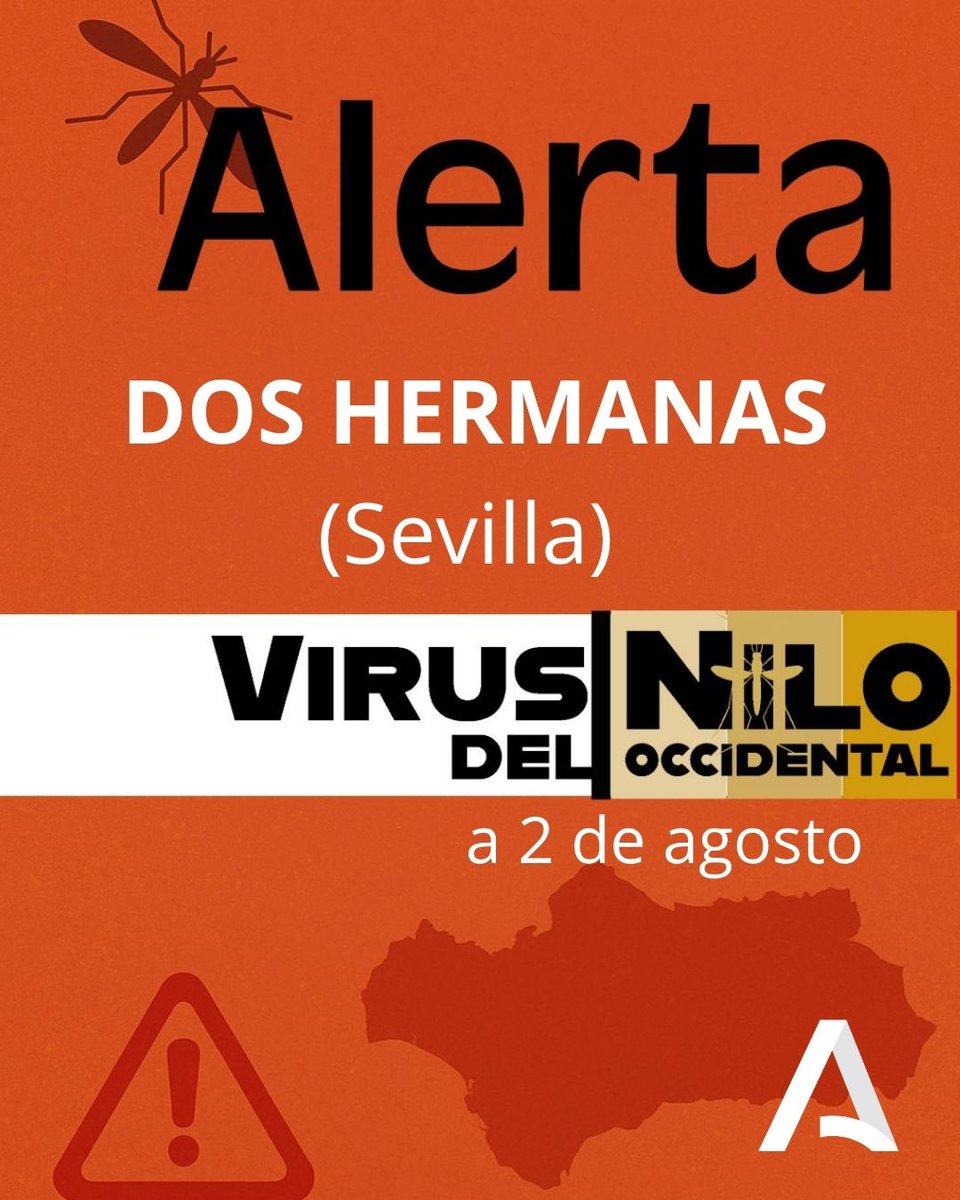 saludand's tweet photo. 🚨🦟 Alerta por Virus del Nilo Occidental en #DosHermanas, en la provincia de #Sevilla.

⚠️ Recuerda: Usa repelente, evita el agua estancada y protégete de las picaduras.

🔁 Comparte: la prevención salva riesgos.

#VirusDelNilo #AndalucíaPreviene https://t.co/sDb0XiyBtj