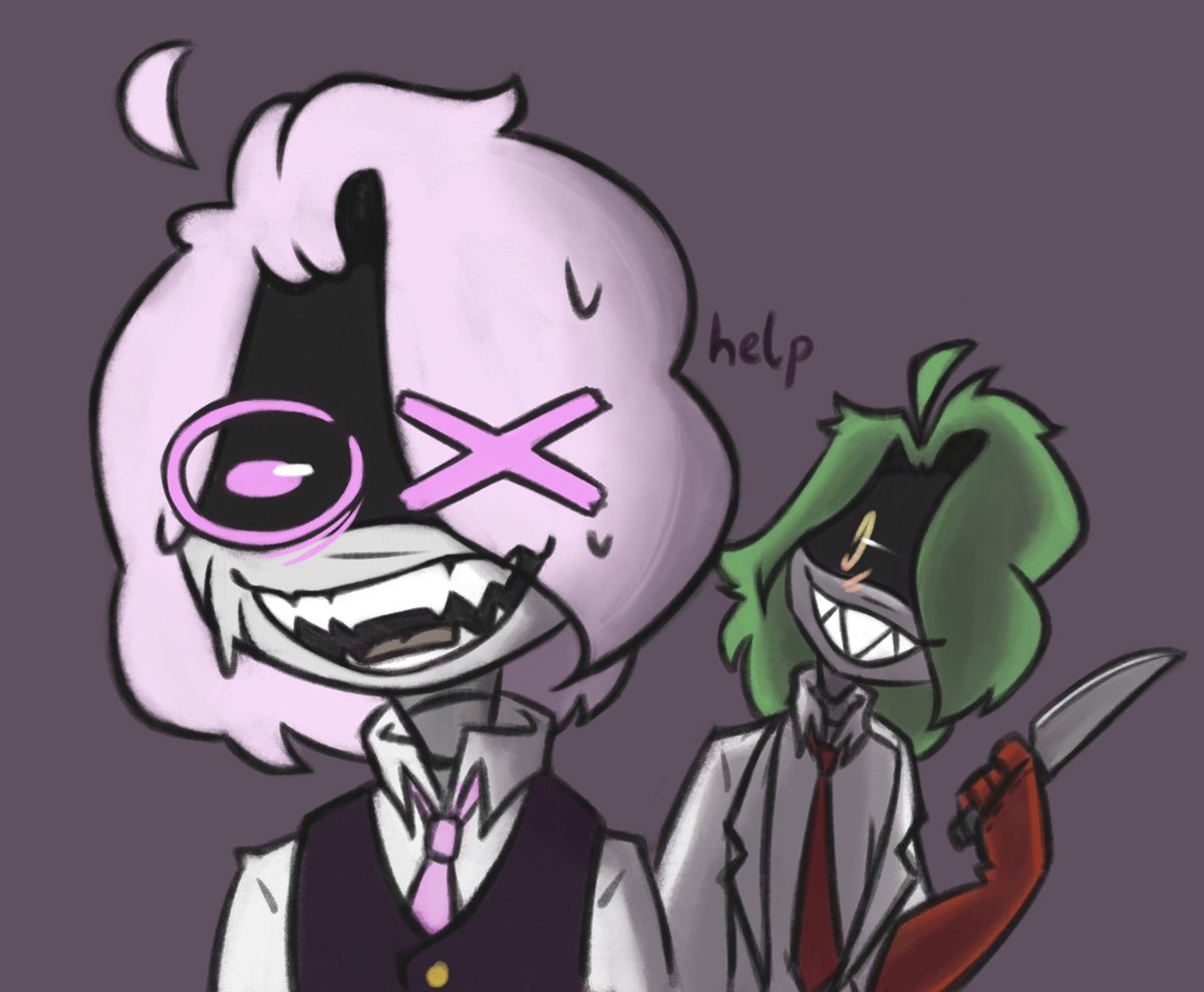Purple_Creator_'s tweet photo. Suriel's impending demise. #murderdrones #murderdronesoc #oc https://t.co/700b69cHqd
