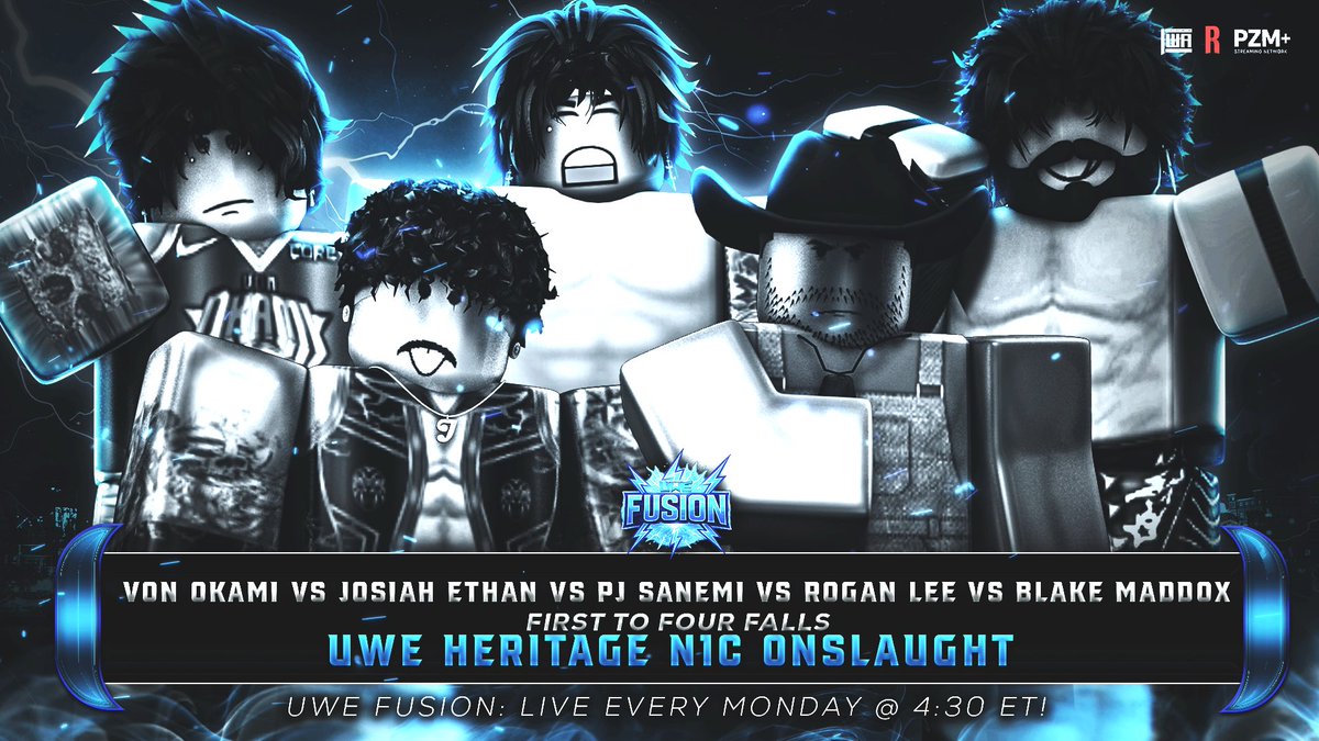 UWEONROBLOX's tweet photo. TOMORROW ON FUSION ⚡️

💥 A FATAL 5-WAY to crown the NEW Heritage Championship #1 CONTENDER.

👑 @KonDevouronRW vs @Edge_Kalen vs @Mxchoo3x WHC N1C

🔥 @RWGodKL battles @Mischief_RW in a NON-TITLE match.

🚨 AND MUCH MORE…

TOMORROW • 4:30PM EST ‼️

#UWE2026 https://t.co/JUD6UpRAMF