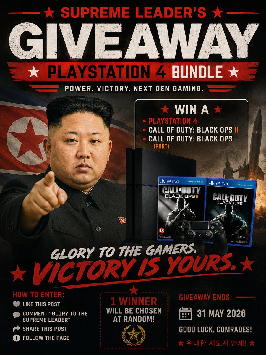 Geebsan's tweet photo. 🚨 GIVEAWAY TIME 🚨

We giving away a PS4 with 🎁BO2 + BO1🎁

To enter:
❤️ Like
🔁 Repost
💬 Reply with your favourite Call of Duty
👥 Follow @nosir45k 

Winner picked in 7 days. Good luck. 🎮

If this hits 200 reposts, I'll do another giveaway 🤪🔥

#Giveaway #Bo2 #Bo1 #Gaming https://t.co/kbYB3jkJ9L
