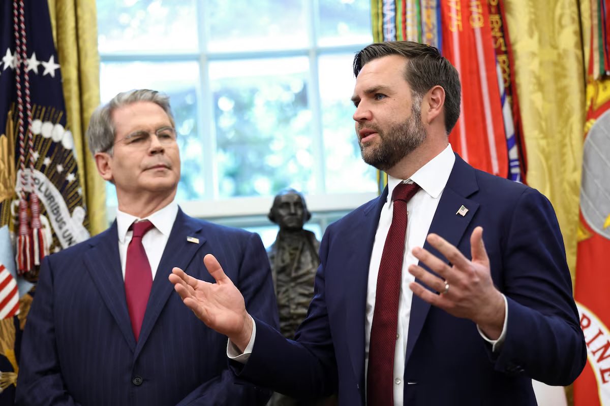 SecScottBessent's tweet photo. Happy Birthday to @VP @JDVance, a fearless champion of President Trump and the America First agenda.

More than the strength of his convictions and the might of his intellect, JD has given this Administration the full measure of his devotion to country, perhaps nowhere more powerfully than in the fight against fraud and the defense of every taxpayer dollar.

I am grateful for his friendship and the privilege of serving the American people alongside him.