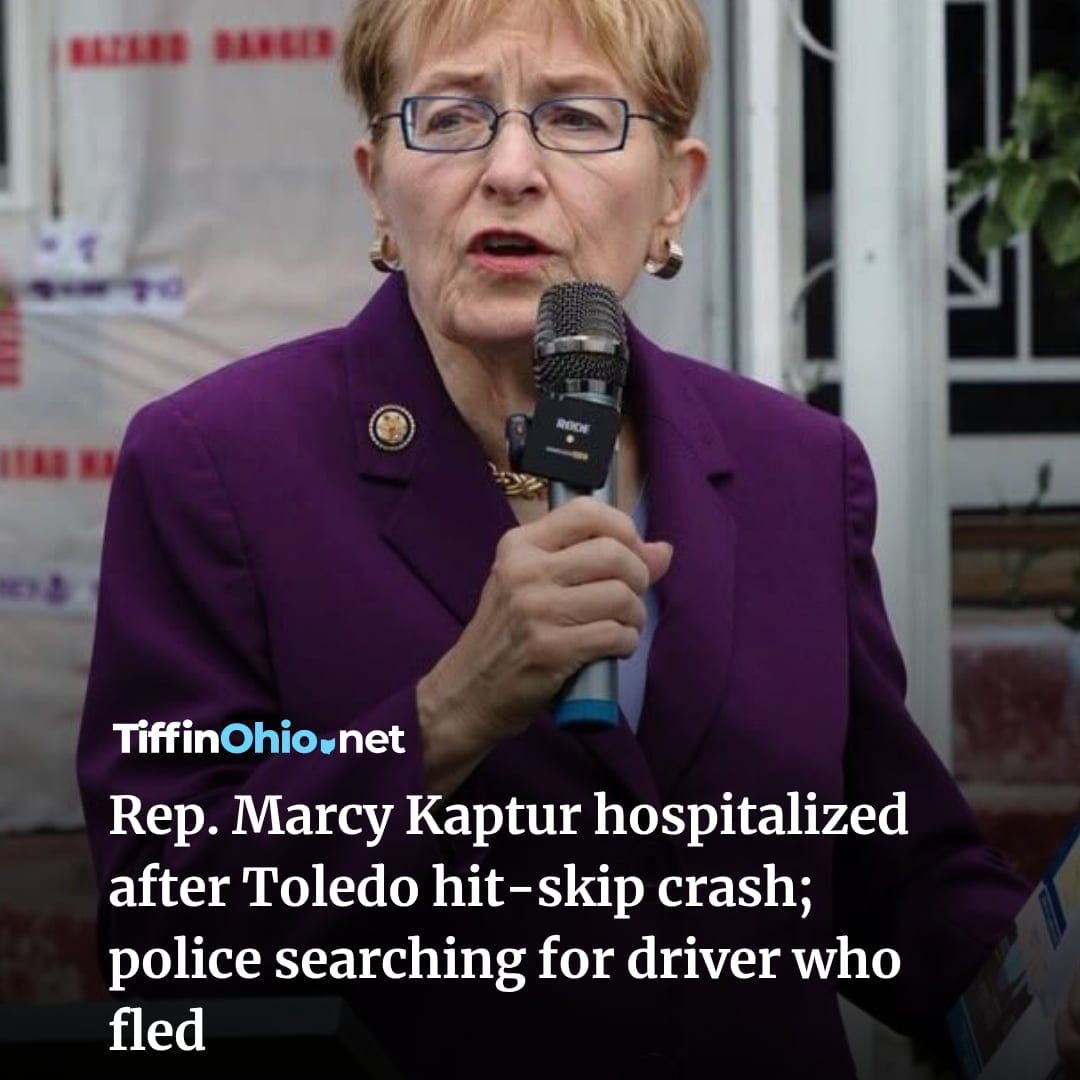 TiffinOhioNews's tweet photo. Rep. Marcy Kaptur, 80, was hospitalized Sunday after a two-vehicle crash Toledo police are calling a hit-skip. A witness says the other driver was picked up by another car and left the scene; police haven't said whether Kaptur was driving or a passenger, or if that driver's been found. Read more: https://t.co/kxB8dbrjoT