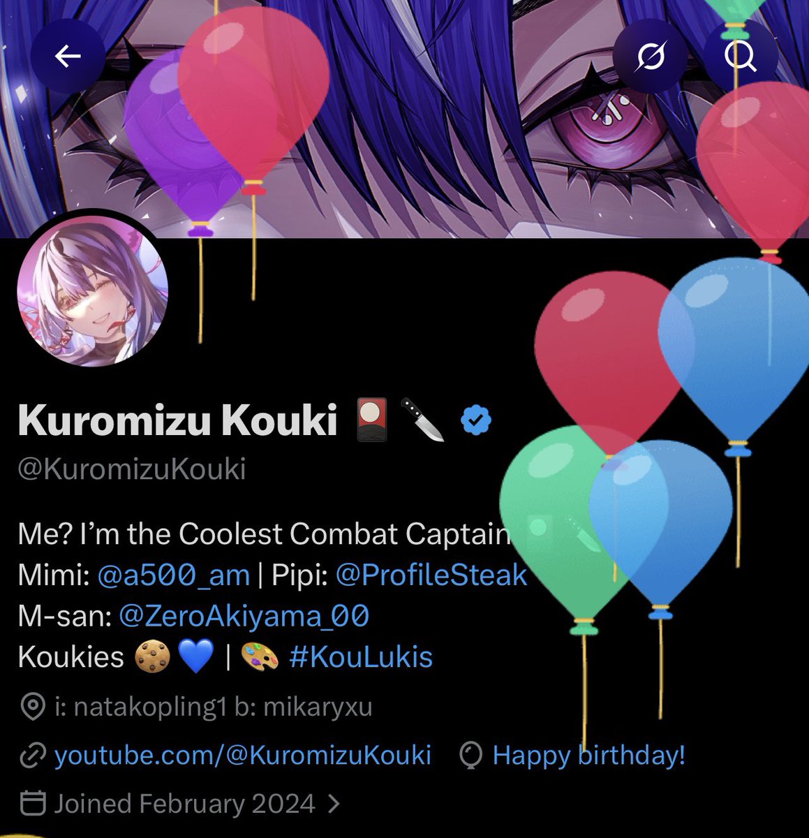 KuromizuKouki's tweet photo. Balloonnssss 🎈🎈🎈 #KoukiDay https://t.co/bIXISsM9vB