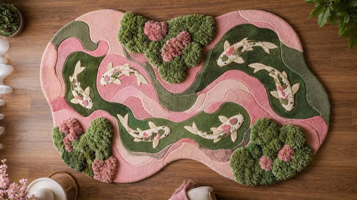 prtygal777's tweet photo. Koi fish rug https://t.co/JMEsQHkOYO