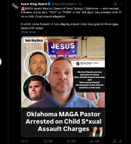 n3mesis_exe's tweet photo. I can guarantee you Trump never opened a bible in his life, those of us who have are usually atheists 😂 but 110% none of it is real. He's being performative like most others who share his beliefs. Meanwhile this is how they really feel (and why many of his type want to have a position of power close to kids by being "youth pastors" and holy people)