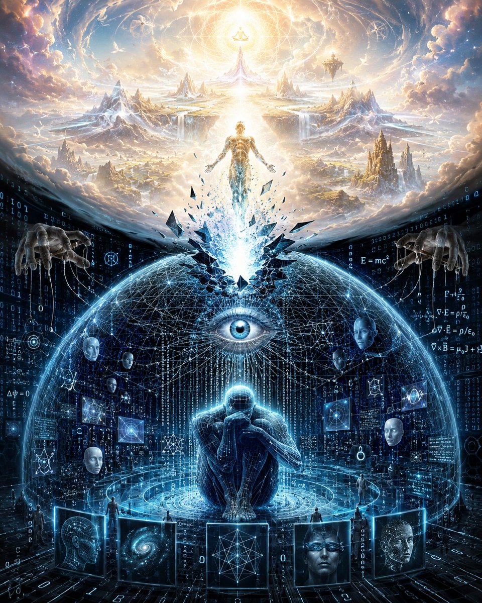 ernando's tweet photo. O “Universo” é matemático porque se baseia em código digital, por meio de frequências, eletricidade e eletromagnetismo. Ele teria sido criado por uma força não humana para sequestrar a percepção humana. https://t.co/2wNkRDoOT7