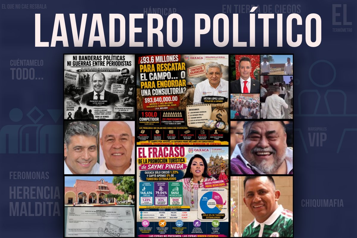 libertadoaxnews's tweet photo. 📢🧼✒️ 𝗡𝗢 𝗧𝗘 𝗣𝗜𝗘𝗥𝗗𝗔𝗦 𝗟𝗔 𝗖𝗢𝗟𝗨𝗠𝗡𝗔 #𝗟𝗔𝗩𝗔𝗗𝗘𝗥𝗢𝗣𝗢𝗟𝗜𝗧𝗜𝗖𝗢  🗞️🔥 Por @libertadoaxnews

🌾💸💣 ¿93.6 millones para rescatar el campo... o para engordar una consultoría? @SEFADER_GobOax @LopezLeyvaV @salomonj

🤝📰⚖️ Ni banderas políticas ni guerras entre periodistas

✈️📉💸 El fracaso de la promoción turística de @saymipinedav : Oaxaca sólo creció 1.22% y captó apenas 5% de turistas extranjeros @GobOax @SecturOaxaca

📏👥🔥 Los diez metros que exhibieron la soledad política de los Murat @alejandromurat

🥃🤦🏾💥 El mezcal le pegó... Pero el berrinche fue de Raúl Ruiz @DesEconomicoOax 

🎭🎨💣 La cultura secuestrada por el clan de  @FlavioSosavilla @seculta_goboax

👏📉⚠️ ¿Quién será el funcionario primaveral que anda más preocupado por los aplausos que por los resultados? Ay… nanita.

⚖️🏛️💣 ¿Gobierno o tribunal de inquisición?;🎡💰🚨 La feria terminó... pero el dinero sigue sin aparecer claro;🔥🧼🕵️‍♂️ Y MUCHO MÁS…

🔴👇
🔗 https://t.co/09ldwNsmnJ
👆🔴