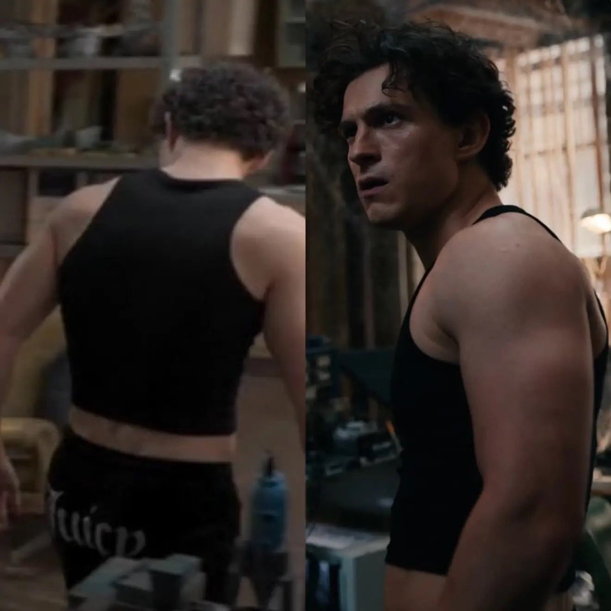 bl_drawer's tweet photo. Watched a new Spiderman today 
GOOOOOOD Tom is GORGEOUS 🥵
like crop top and juicy couture pants? yes, please https://t.co/uRhKySOsKs