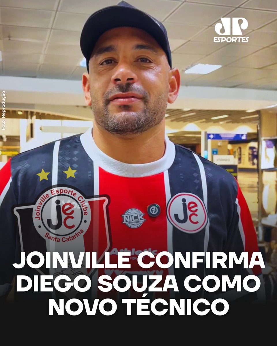JovemPanEsporte's tweet photo. NOVO COMANDO! O Joinville anunciou Diego Souza como novo técnico da equipe profissional. O ex-jogador já desembarcou na região e deixou sua primeira mensagem para a torcida do JEC!

#Joinville #DiegoSouza #Futebol https://t.co/Eei4ht8xTc