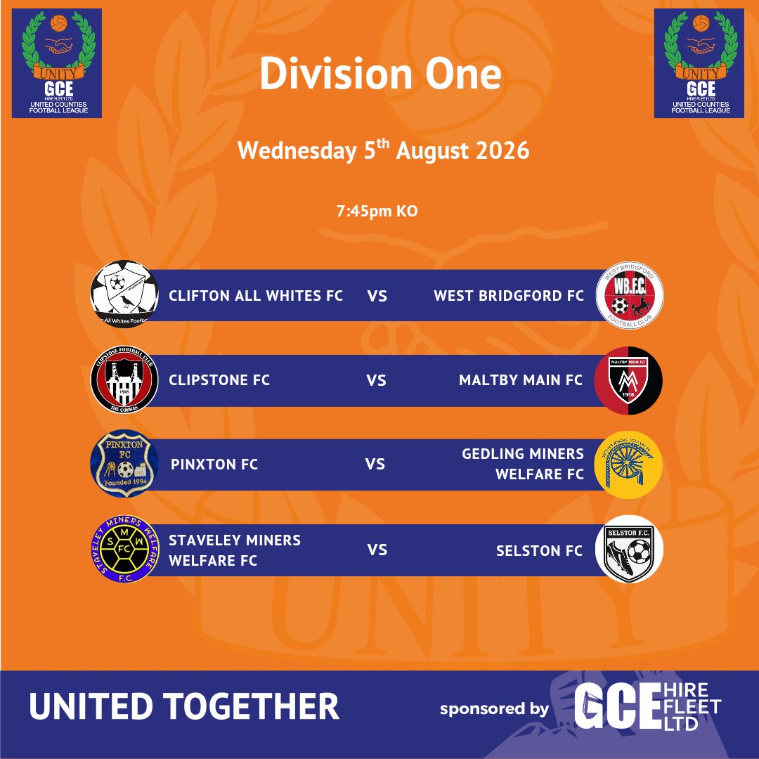 utdcos's tweet photo. ⚽️ Coming up this Week! 

Here are the midweek fixtures for Division One ⬇️

@GCEHireFleet https://t.co/13zTzaHyCl