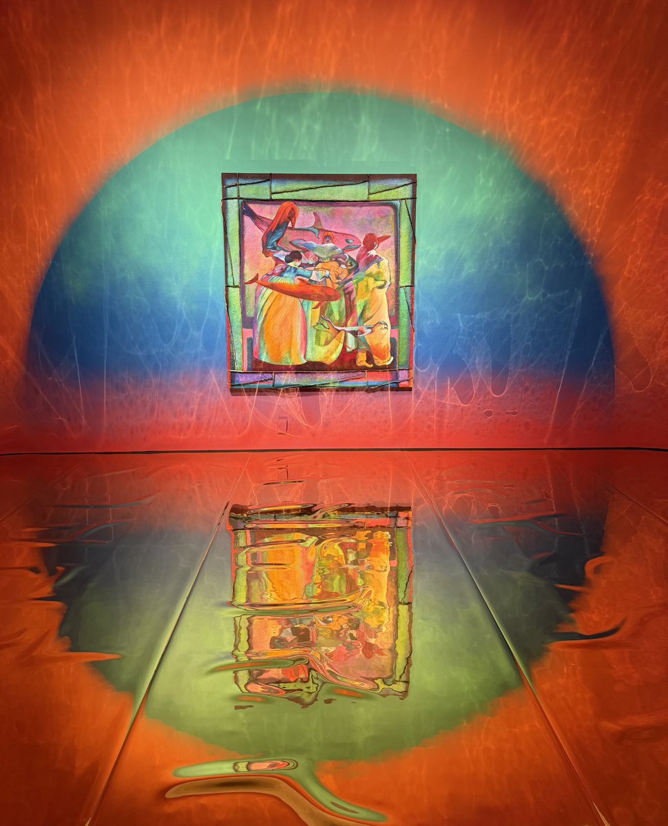 sapphire_bee's tweet photo. Spent an afternoon inside someone else’s imagination. Spirals everywhere. On the canvas, on the floor, in the fox curled into itself. 

I keep thinking about how nothing in that room was still. https://t.co/8jArFeJpjF