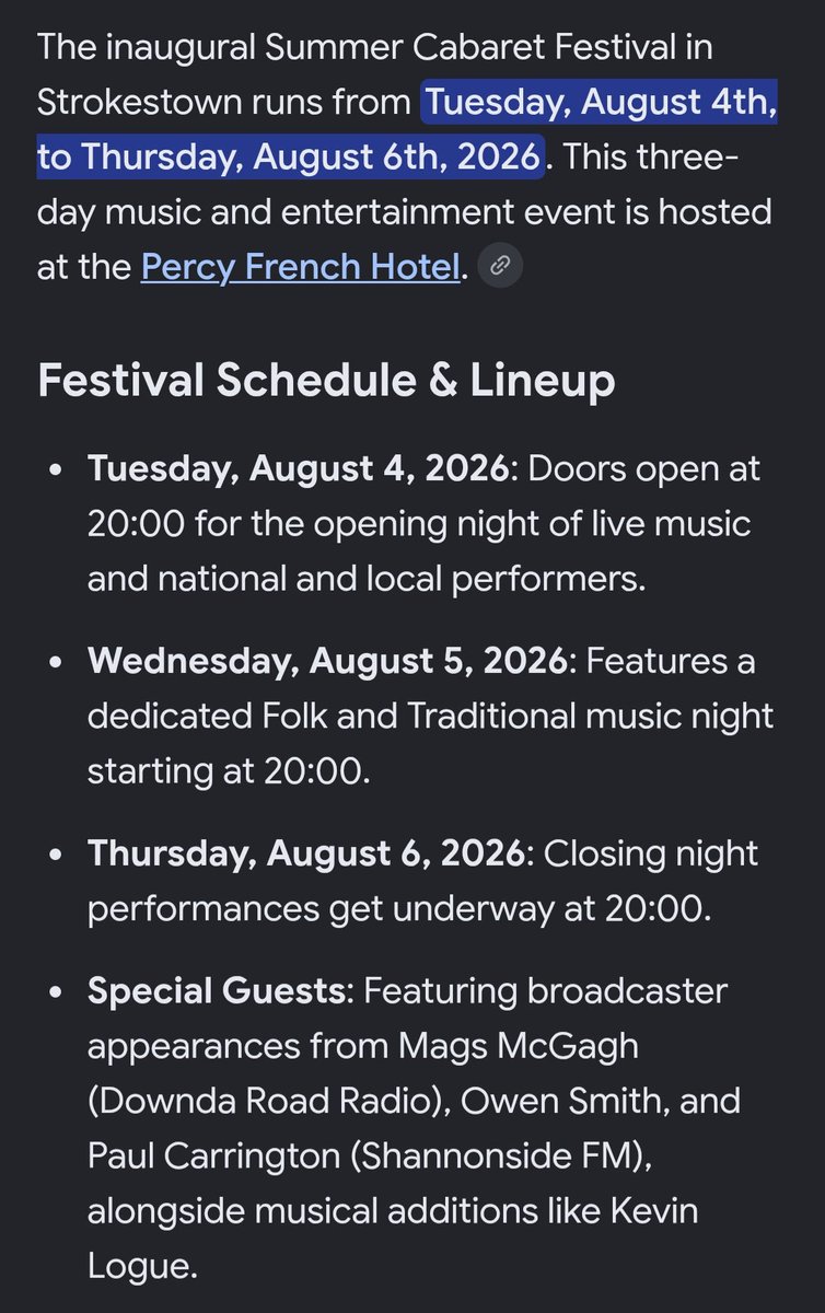 mylastsatoshi's tweet photo. You couldn't find sadness with Summer Cabaret on the way! 😉
#PercyFrench #SummerCabaret #Strokestown #Roscommon #Folk #Trad #LiveMusic #Events #GreatCraic #Ireland #Pints @ThePercyFrench https://t.co/5VzQa4Xmle