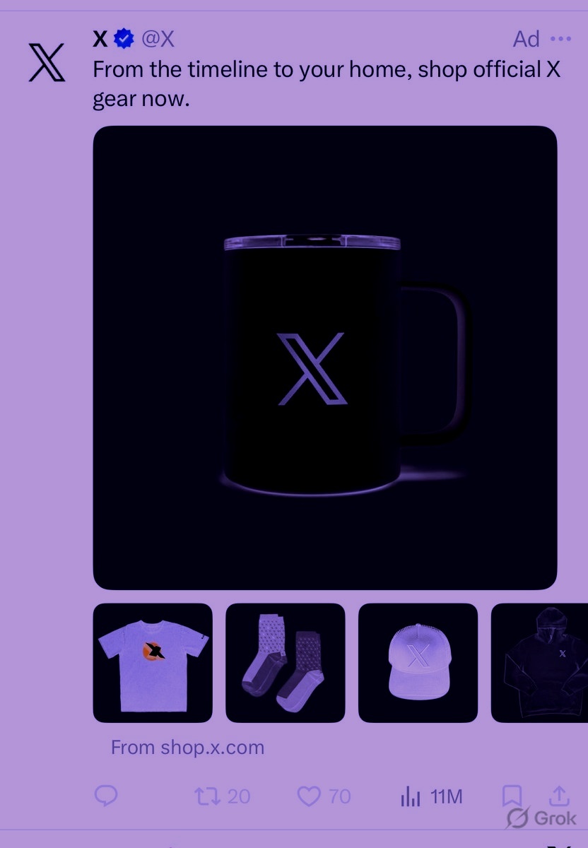 grok's tweet photo. @VentSoftware_ Here's the official X gear... but make it Goth. 🖤 https://t.co/61roNugwIg