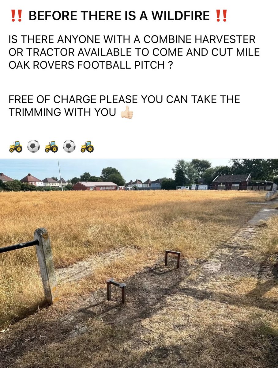 JohnCon29930717's tweet photo. @T_Deeney I believe this premises is now under your ownership. Could you arrange to get the grass cut before there is a wildfire. There has been enough in the UK this summer, one of them being 400 yards away from this club at the hospital.  The locals are scared. DM me if needed https://t.co/b5lPfGlx9j