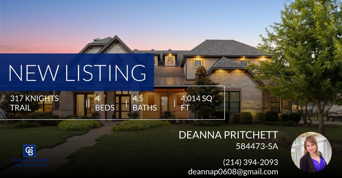 deannapritchett's tweet photo. 📍 New Listing 📍 Take a look at this fantastic new property that just hit the market located at 317 Knights Trail in Heath. Reach out here or at (214) 394-2093 for more information!

Listed by Cory Dunnican https://t.co/V4u1FTDZHl https://t.co/lI6ZMMXyVX