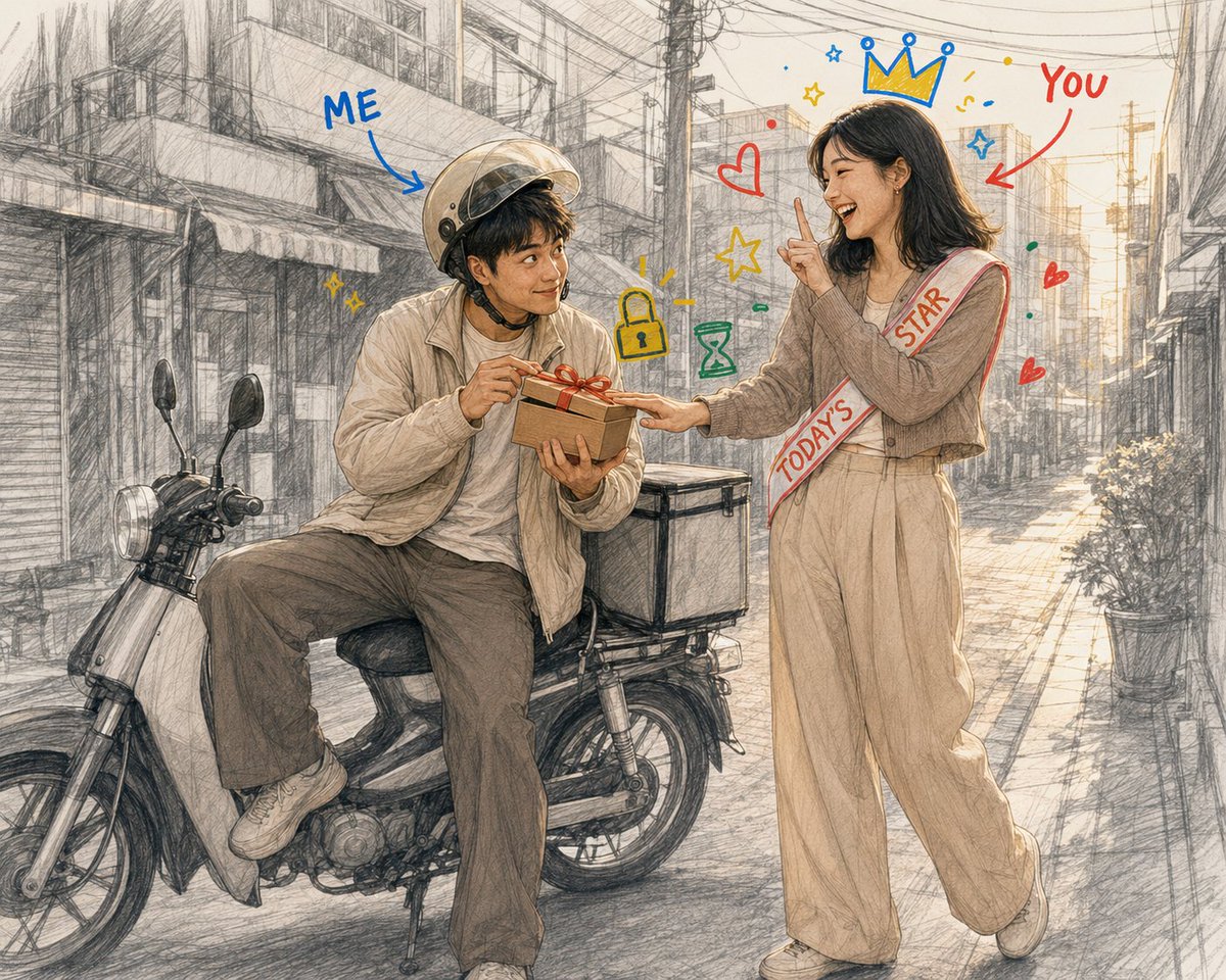 beruk_jp's tweet photo. Hey everyone 👋
I'm building an app where friends can send each other playful little coupons.

I made this illustration with AI and kind of fell in love with it. I've been grinning at it all day.
AI was supposed to make building faster, but now staring at it is my new bottleneck.
It's too pretty to leave stuck on a screen, so I might go hunt for a frame tomorrow.

What kind of coupons? Still a secret until launch. See ya

#Shipaton #BuildInPublic