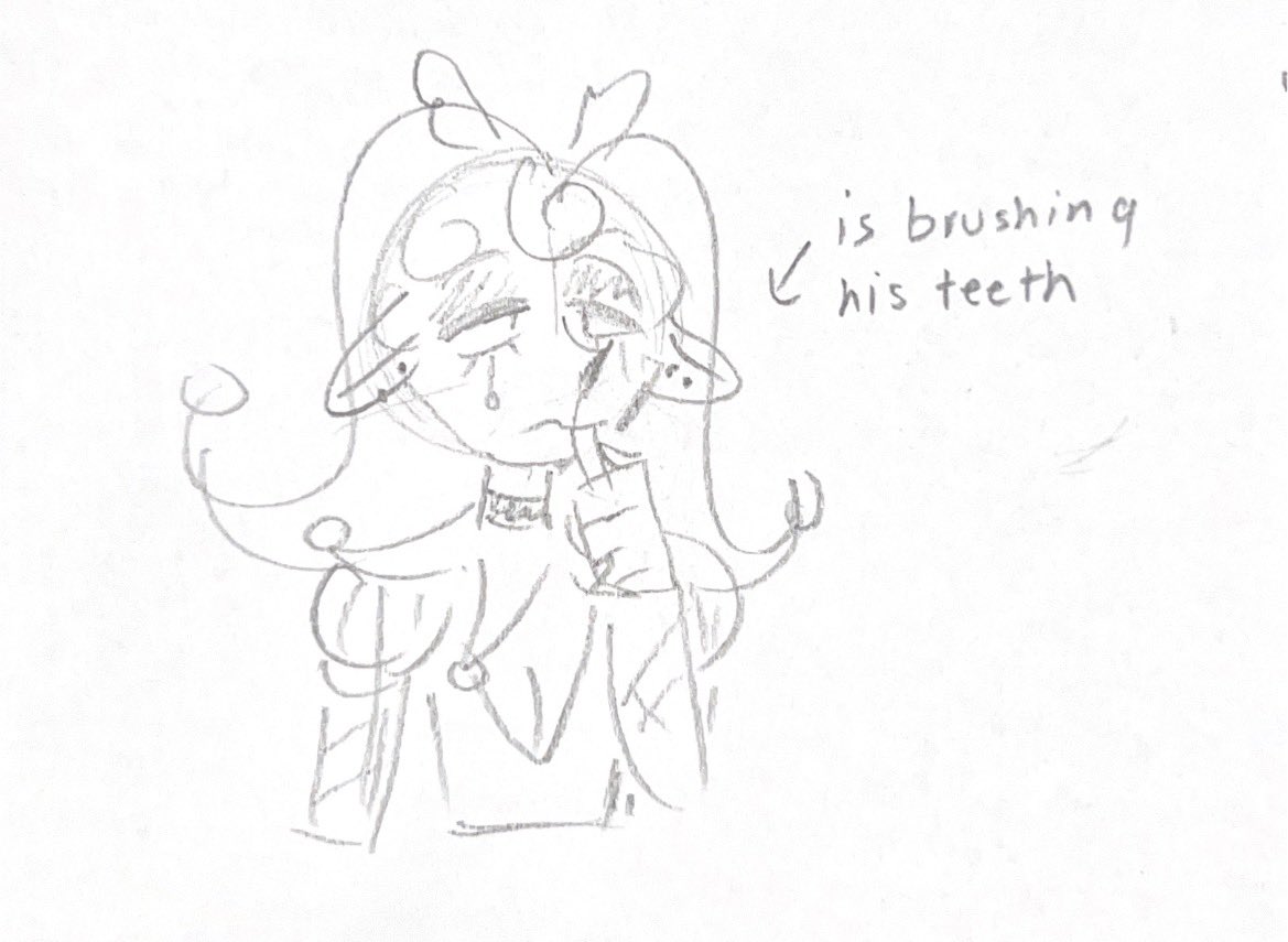 growlfawn's tweet photo. today’s gilbi promotion: this absolute jumpscare that happened this morning (that i drew out at Clown Job) https://t.co/TlPQtVGBt7