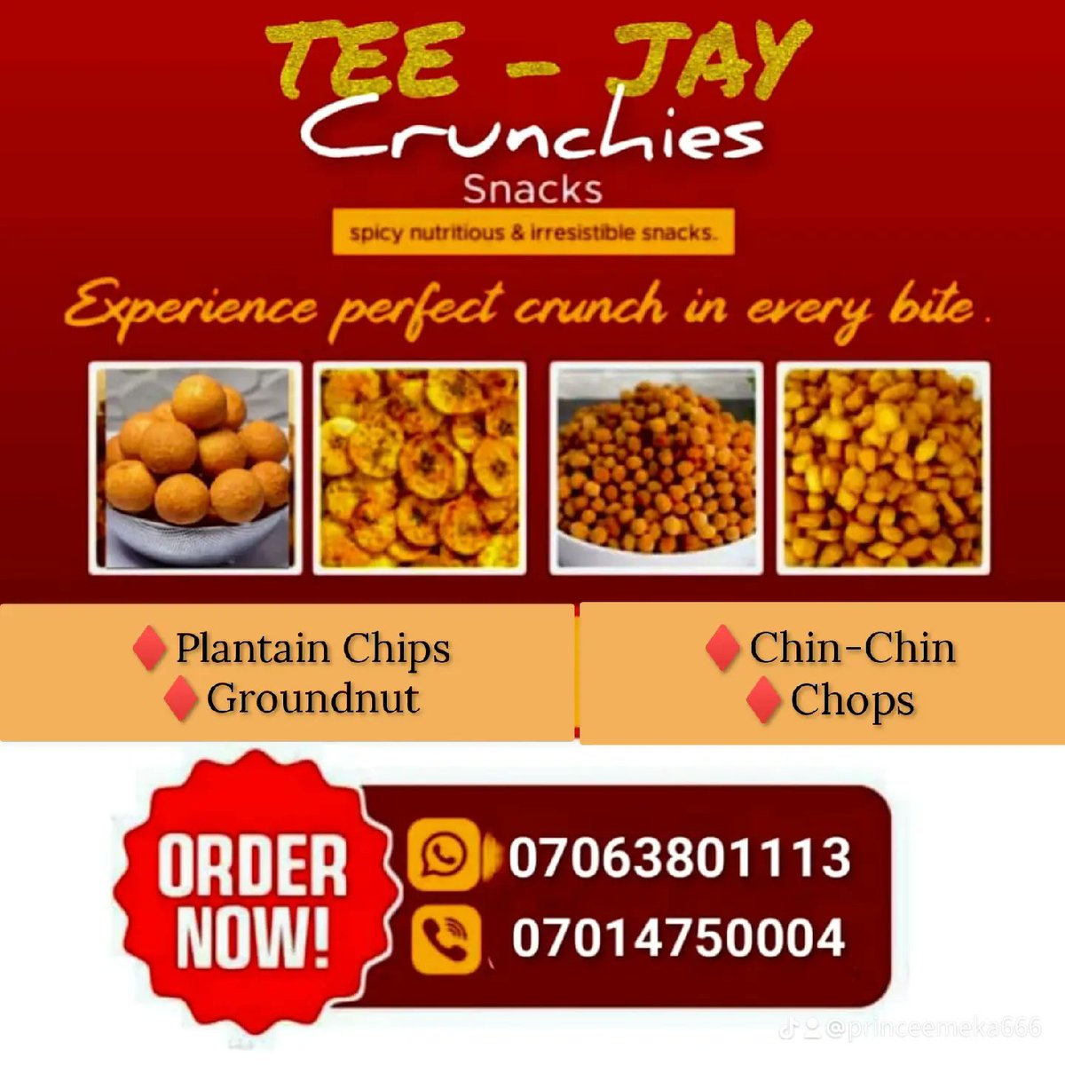 Crocodile127711's tweet photo. Crunchy, spicy, sweet, and everything in between. Our handcrafted snacks are made fresh daily to satisfy every craving. From party packs to late-night munchies  one bite and you’re hooked. Order now! Delivery available in Port Harcourt. DM or WhatsApp {07014750004 or 07063801113 https://t.co/7tzn5JlC7H