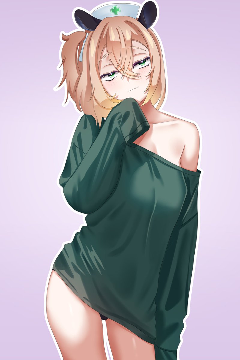 denpadreamscape's tweet photo. do you think she just woke up? 💚

#nimagery #digitalart #vtuber https://t.co/atlhisfSru