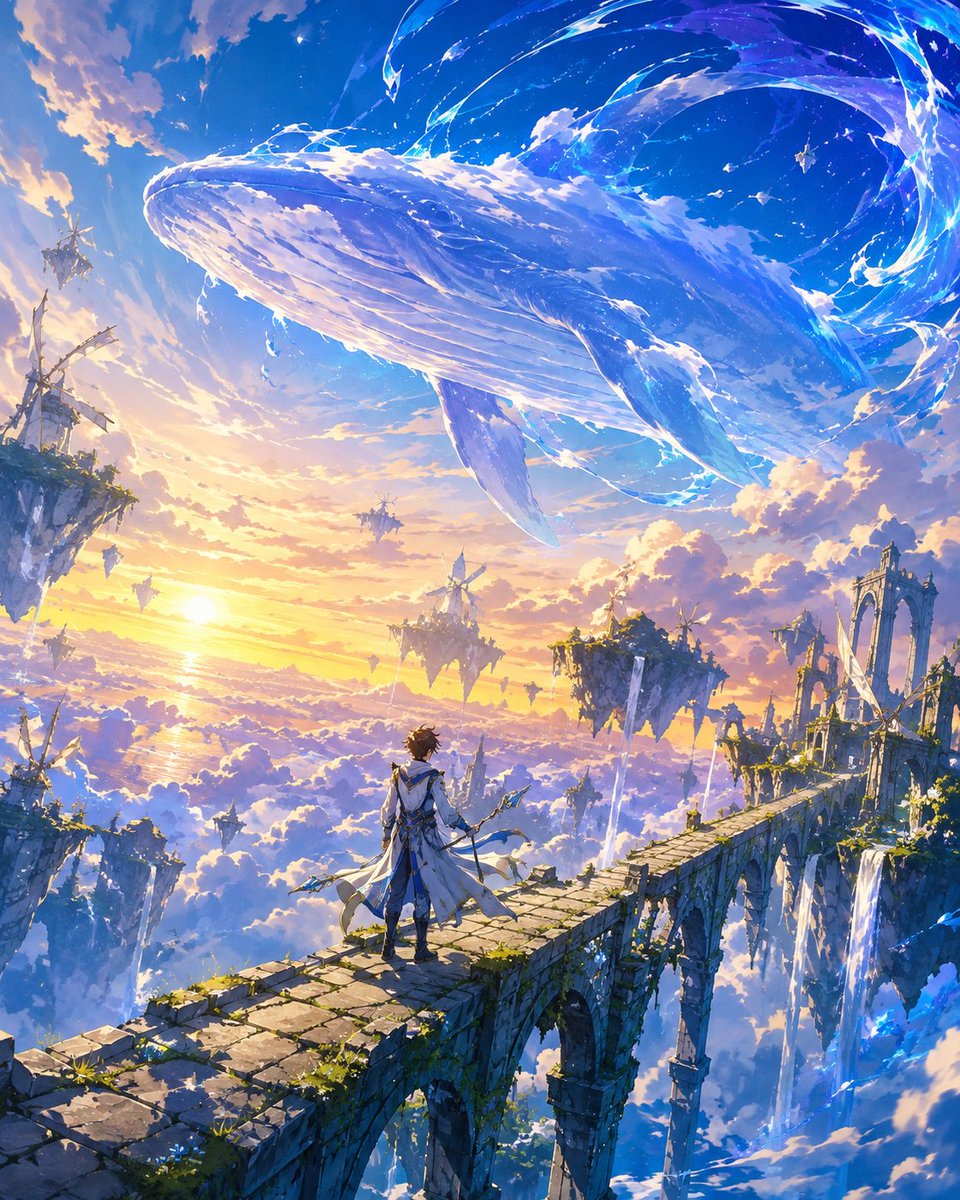 DokeiHi's tweet photo. 空を泳ぐ巨影の先に、まだ誰も知らない世界がある。
#AIart #FantasyArt #AnimeArt #DigitalArt #ConceptArt https://t.co/S1K4VsOjDp