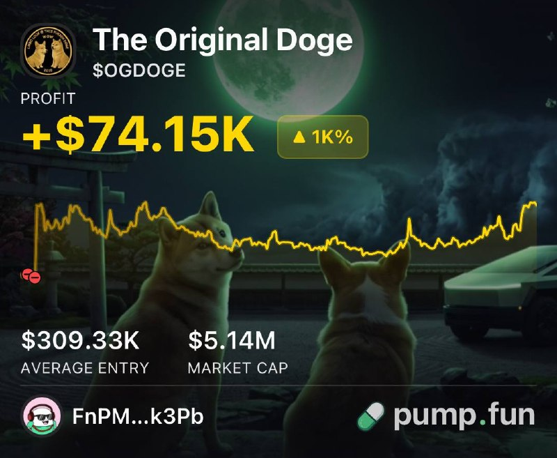 PumpfunEco's tweet photo. This trader is up $74,150 after buying $5,950 worth of $OGDOGE

They gained a 12x return so far! 🔥 https://t.co/r7x8Woh6SW