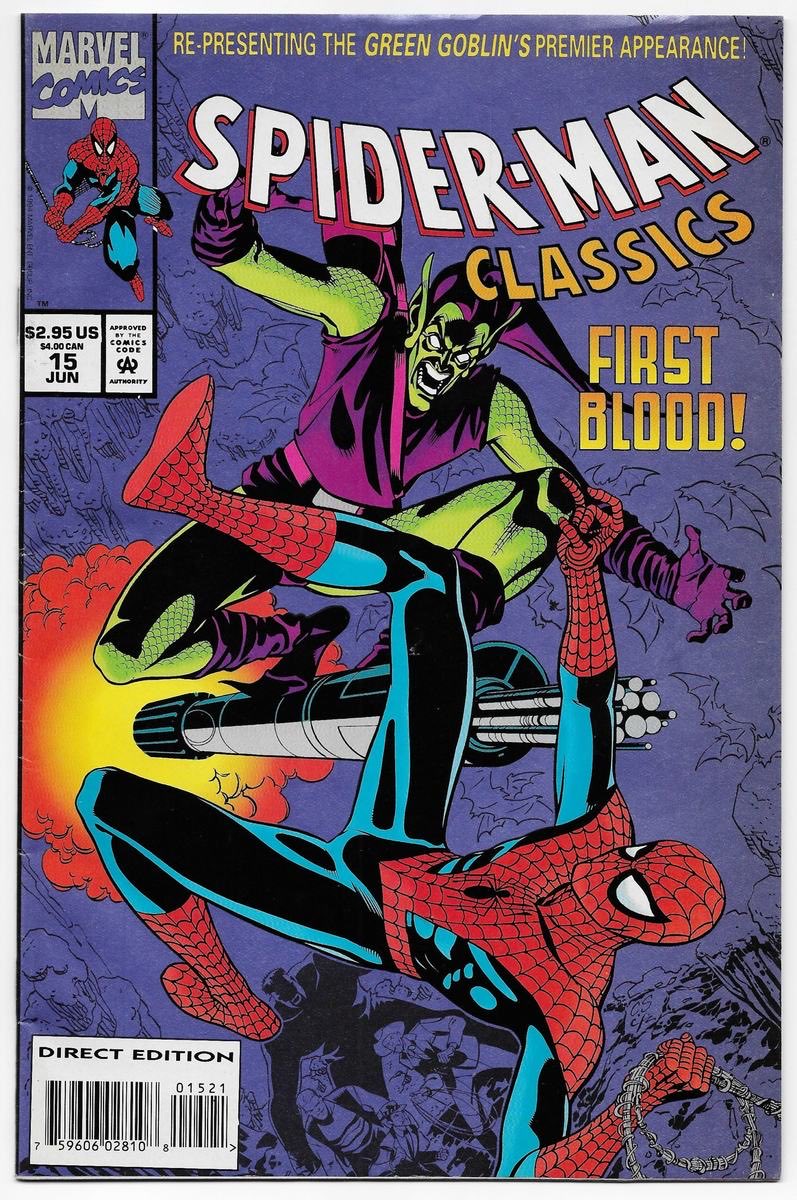GenePark's tweet photo. in 1993 Marvel had a Spider-Man classics series that reprinted ALL his earliest stories as they published in the 60s, but presented with new cover art by modern artists like Ron Lim, Tom Lyle. i am lucky THIS is the spider-man i grew up with. i urge all spidey fans who never actually read his original stories to seek them out. it will deepen your love of the character. i agree Marvel should always be reissuing reprints of their flagship character