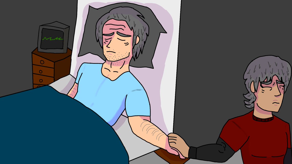 Waltenreyes1's tweet photo. De los dibujos que mas me dolió, dibujar a mi abuelo con cancer (es parte de walten origenes), me dio dolor revivir eso en un dibujo pero para mi su resultado valio la pena. https://t.co/ds2hMty3DA