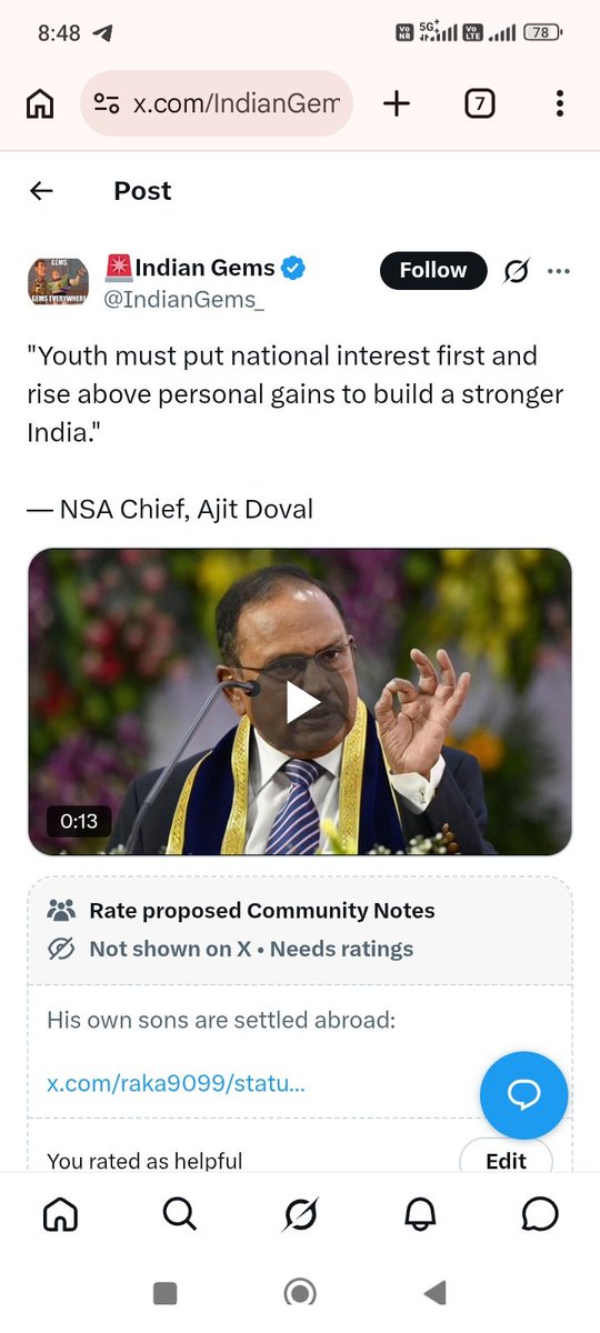 Hs_venum's tweet photo. @JANIMAHESH14 @NDParmar123 @VishalGPatel12 Taro ajit doval no desh bhakt chhokro https://t.co/tC83TjD8ws
