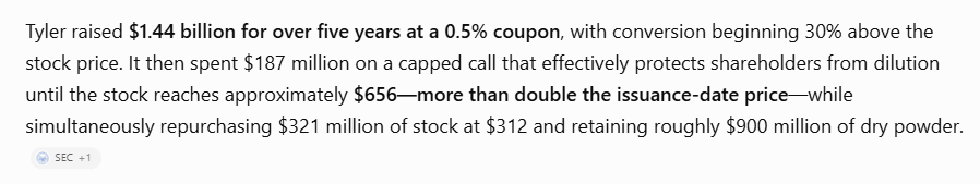 WaterportCap's tweet photo. Elite capital allocation at $TYL https://t.co/NY9WrAgZlo