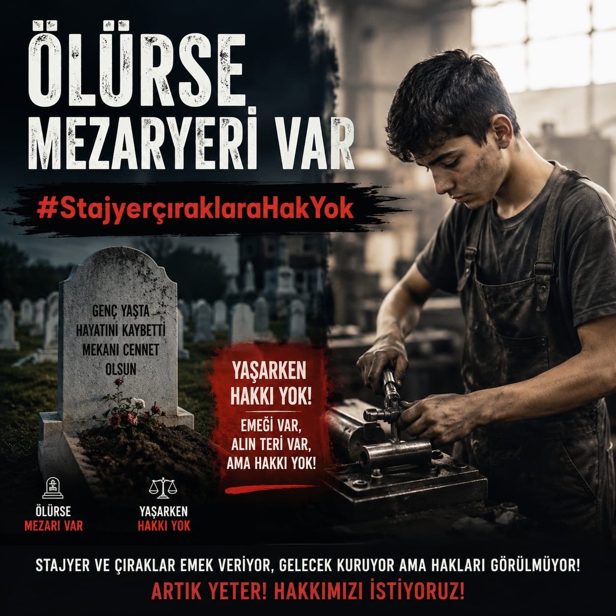zekierkan's tweet photo. Yıllarca emek veren stajyer ve çırakların hakkını yok saymak açıkça kul hakkıdır. Devlet adaletle yükselir; o toprağın altına kul hakkıyla girmeyin, bu mağduriyeti çözün!
@efkanala
@Akparti
@MhpTbmmGrubu
@zorlu77

Ölürse Mezaryeri Var
#StajyerçıraklaraHakYok https://t.co/RRQDlK523q