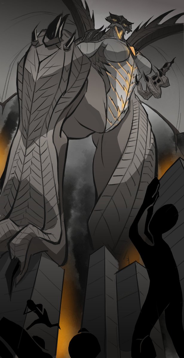DominoBiTi's tweet photo. Other drawing from my main account! My first ever furry art. Still love this one a lot - big dragon lady surely awakened something in me, lol. (plus no text version!)

#macrofurry #zentreart #macro #sizetwitter https://t.co/4jUxZO0zfB