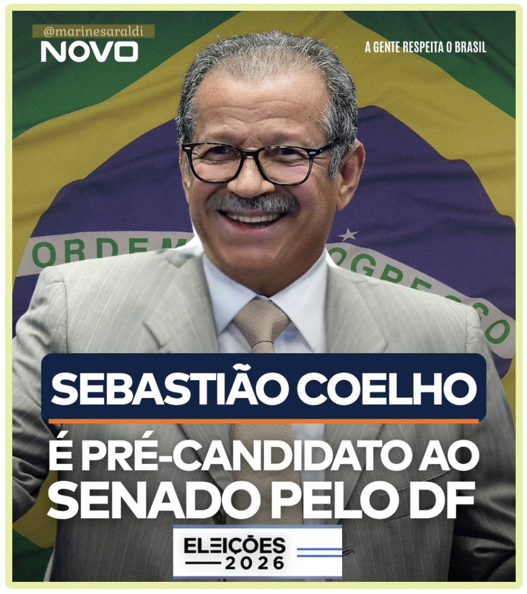 MARINESARALDI's tweet photo. Sebastião Coelho é anunciado pré-candidato ao Senado pelo Distrito Federal! 

Ele tem seu voto de confiança? 
-👍🏻🇧🇷 https://t.co/KWB2566twL