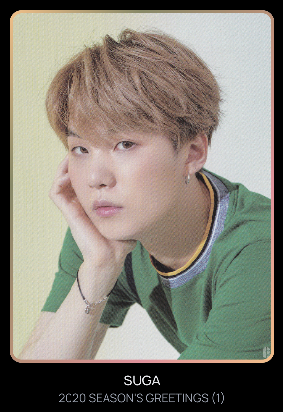 inthyoongiverse's tweet photo. @BcdApp @bcdcollection 2️⃣7️⃣3️⃣ SUGA - 2020 SEASON'S GREETINGS (1) #bcdapp #bcdcollection https://t.co/rdjjU04BbB